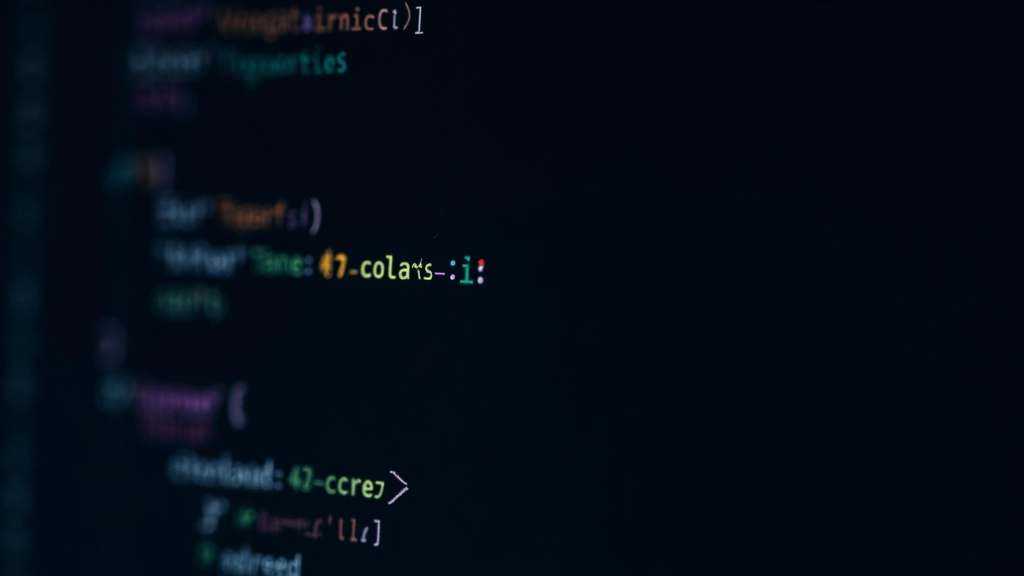 Code editor showing CSS custom properties for theme variables with organized structure and colour values highlighted